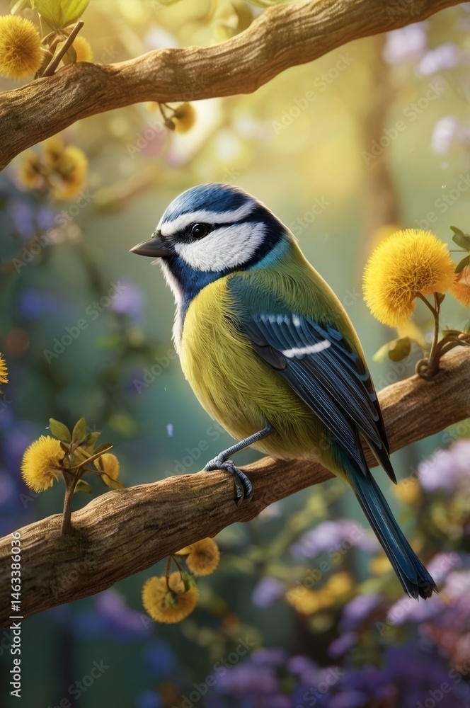 Obraz premium blue tit on branch