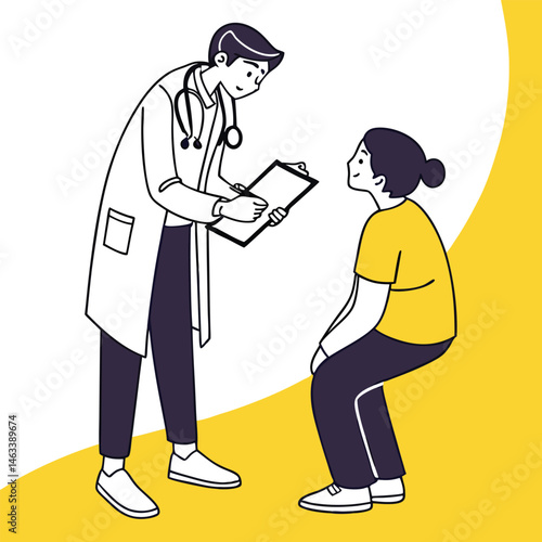 Doctor and patient consultation in a clinic
