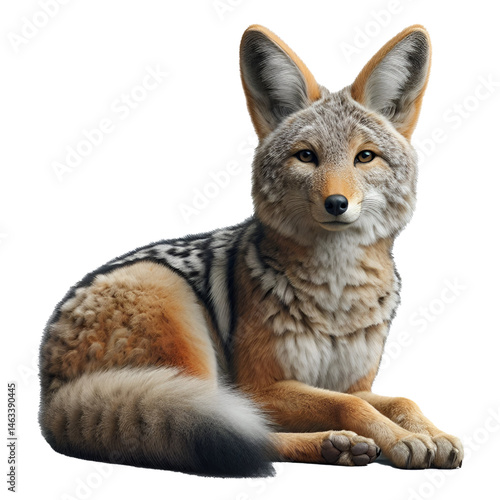 Cute 3D jackal isolated on white background