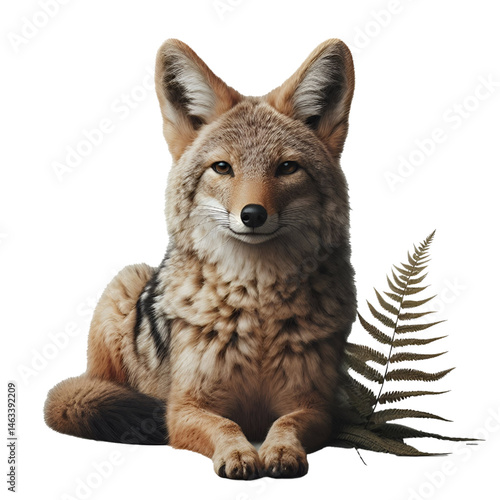 Cute 3D jackal isolated on white background