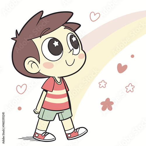 cute cartoon boy character- Adobe Illustrator Artwork