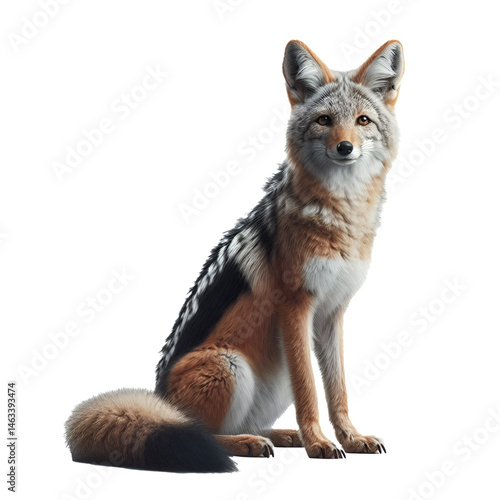 Cute 3D jackal isolated on white background
