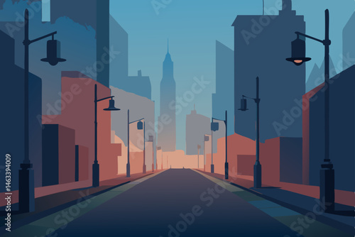 abandoned downtown filled with rogue street lights.svg