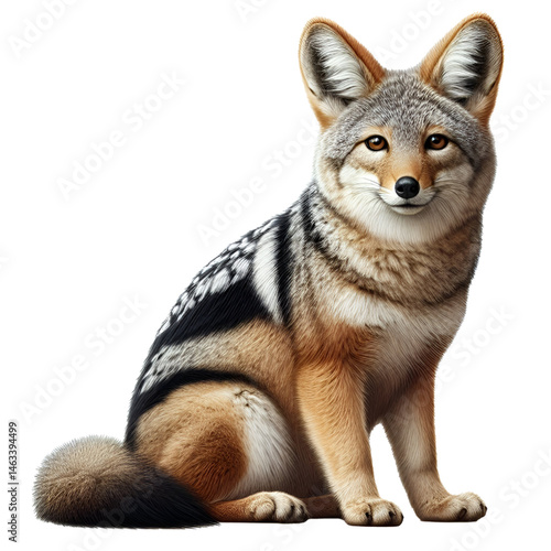 Cute 3D jackal isolated on white background
