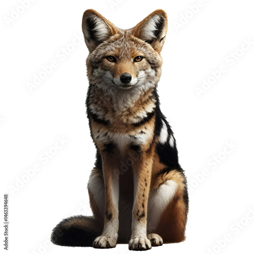 Cute 3D jackal isolated on white background