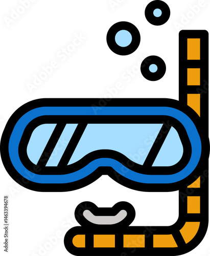 snorkel illustration on a white background     