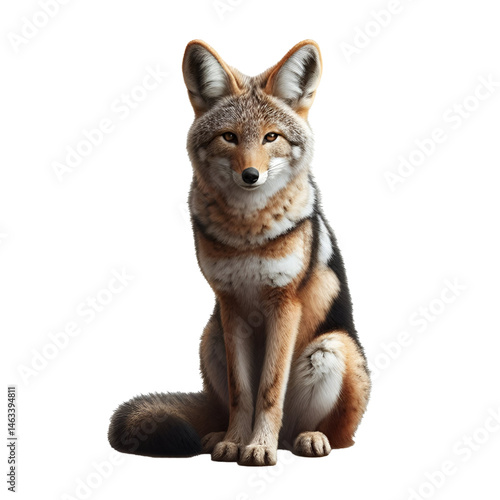 Cute 3D jackal isolated on white background