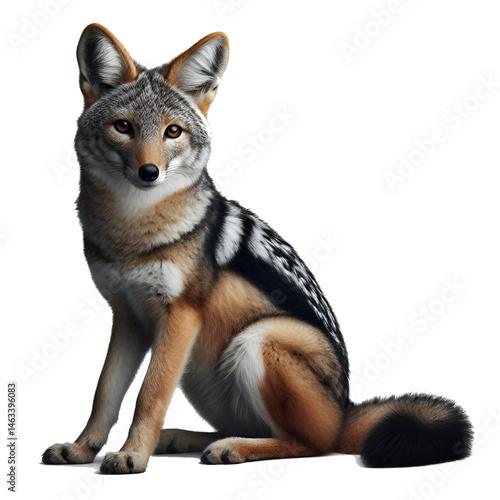 Cute 3D jackal isolated on white background