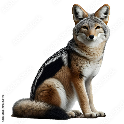 Cute 3D jackal isolated on white background