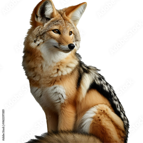 Cute 3D jackal isolated on white background