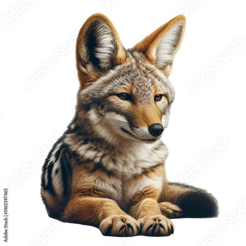 Cute 3D jackal isolated on white background