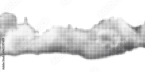 Abstract halftone wave dotted background. Halftone grunge pattern with square. Vector halftone modern pop art twisted texture for poster, cover, business card