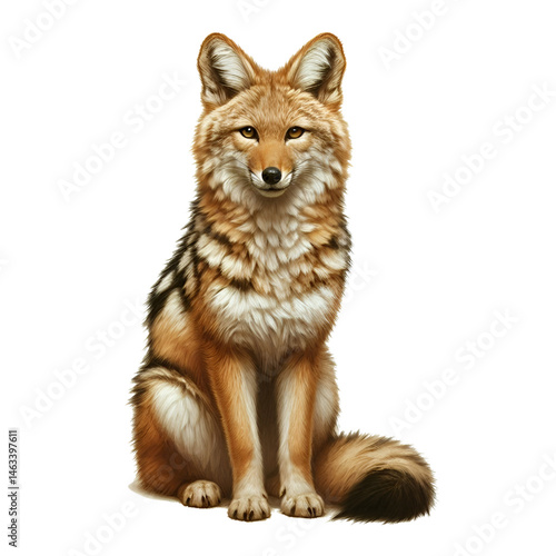 Cute 3D jackal isolated on white background