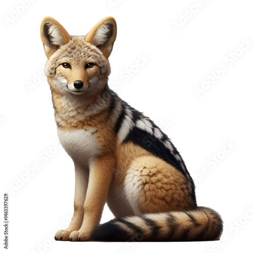 Cute 3D jackal isolated on white background