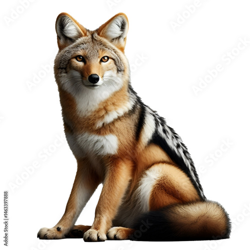 Cute 3D jackal isolated on white background