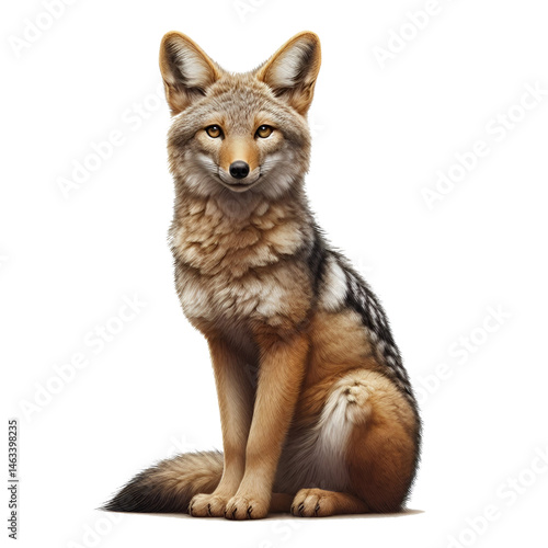 Cute 3D jackal isolated on white background