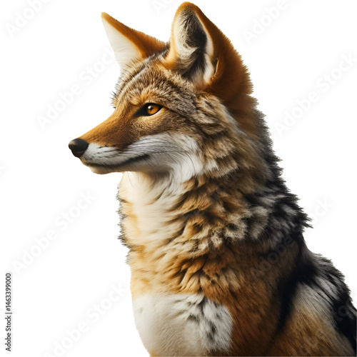 Cute 3D jackal isolated on white background
