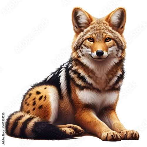 Cute 3D jackal isolated on white background
