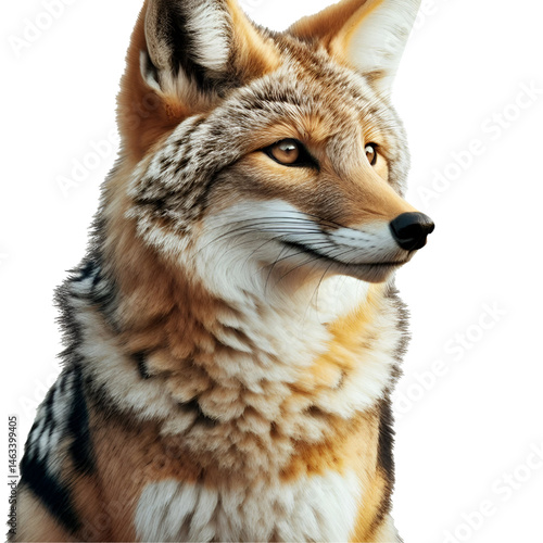 Cute 3D jackal isolated on white background