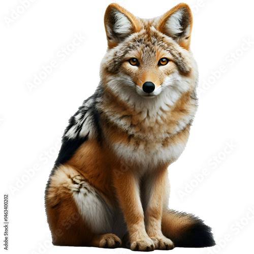 Cute 3D jackal isolated on white background