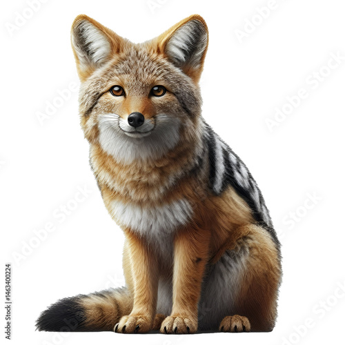 Cute 3D jackal isolated on white background