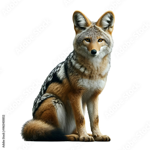 Cute 3D jackal isolated on white background