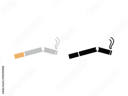 Cigarette symbol icon design vector isolated transparent background