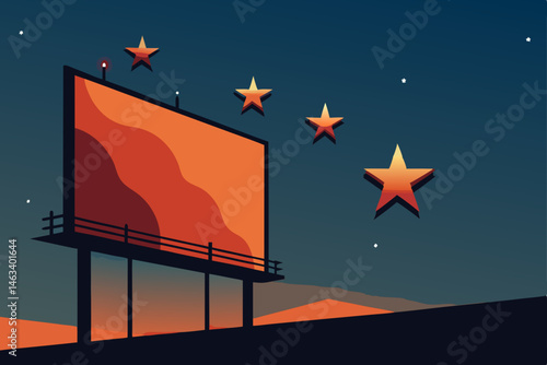 billboard showing moving stars instead of advertis