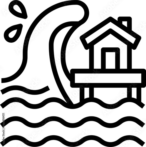 tsunami illustration on a white background     