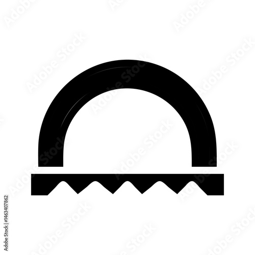 Abstract conceptualization showcasing a semicircle atop of a jagged line design