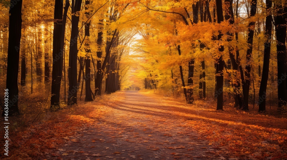 Fototapeta premium amber fall leaf border