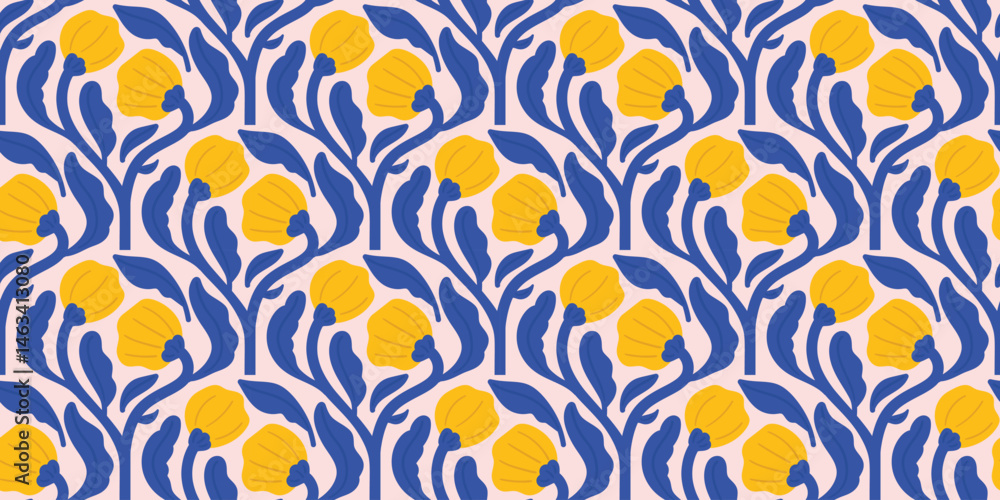 Summer flower seamless pattern vector. Spring floral background design for textile design, wallpaper, wall arts and home decoration. Summer flower seamless pattern vector. Spring floral background design for textile design, wallpaper, wall arts and home decoration.
