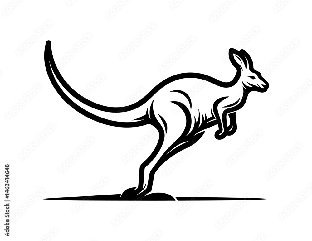 Fototapeta premium kangaroo logo template vector icon illustration design on white background.