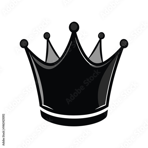 Crown silhouette vector illustration. royal king or queen crown icon, luxury monarchy symbol, elegant flat black design