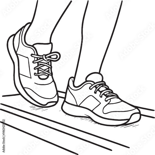 close up of person walking on treadmill