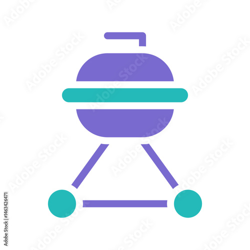 Modern Grill Icon: A Stylized Representation of Outdoor Cooking Equipment