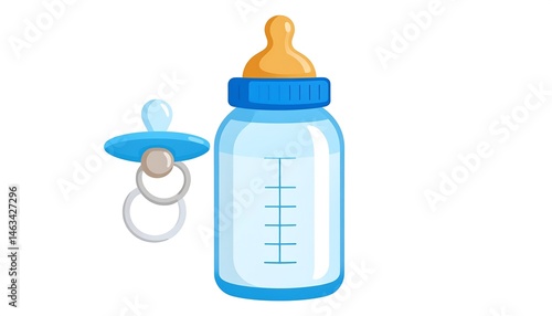 baby bottle and pacifier,children, newborn, feeding, milk, isolated, bottle, baby bottle, milk bottle, formula, glasses, health care, infant, liquid, medicine, parenthood, health, nourishment, 