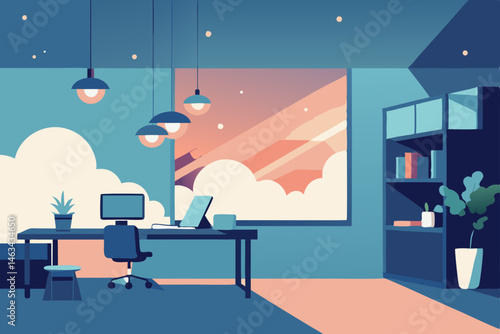 euphoric office with sparkly textures  soft clouds.svg