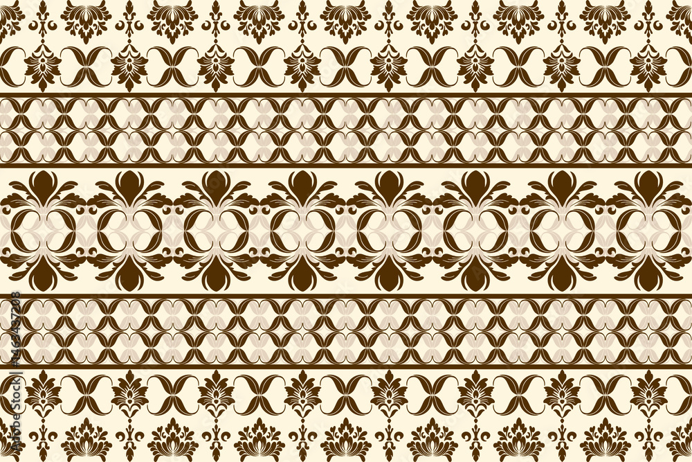 Fototapeta premium seamless floral pattern ,bloom ,damask ,repeat ,brown