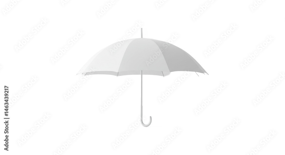 Solitary white umbrella against inky void Solitary white umbrella against inky void
