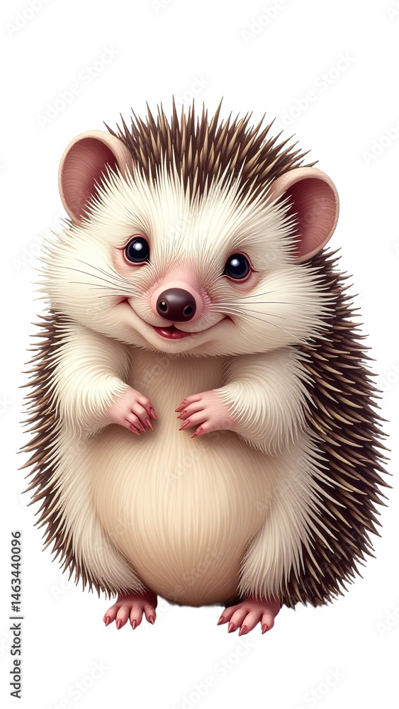 Fototapeta premium Detailed Otter Pup Clipart, isolated on a white background.