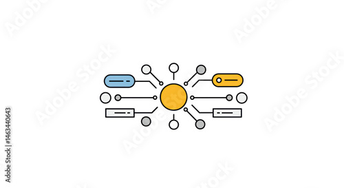 Centralized Network Connection: Data Flow Illustration