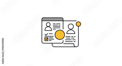 Profile Comparison: Data Analysis and User Account Management Icon