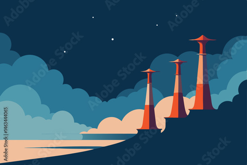 fog horns in coastal storm atmosphere 