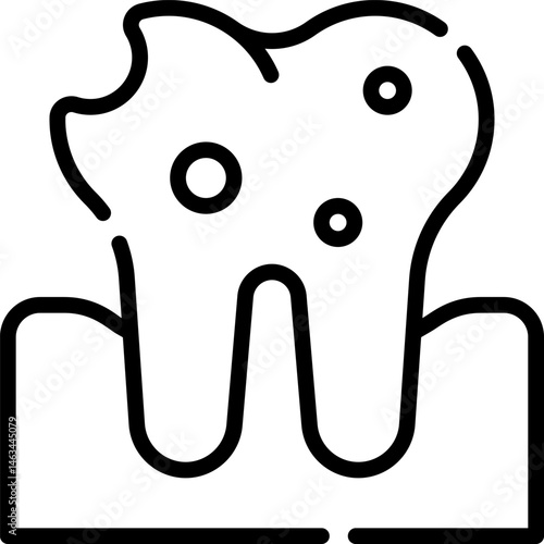 cavity illustration on a white background     