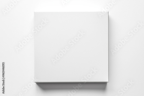 Blank white square cardboard box on white background
