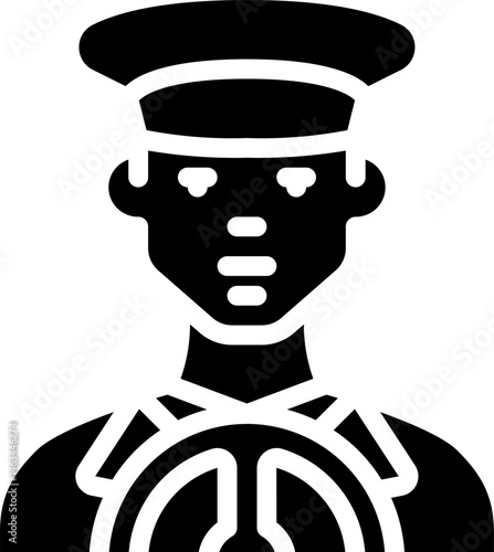 Chauffeur illustration on a white background     