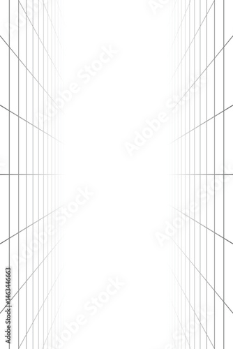 White space grid perspective background vector.