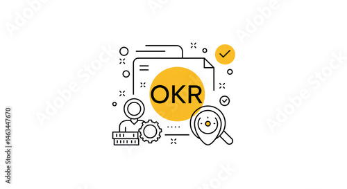 OKR Objectives Key Results Icon: Business Strategy and Goal Setting
