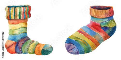 sock watercolor vector illustration
